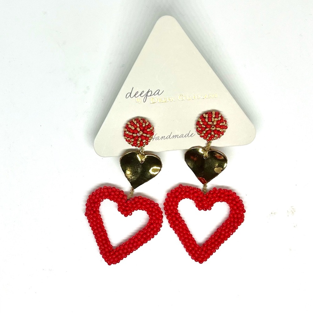 Deeps Gurnani Candy Heart Earrings NWT
